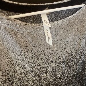 NY Collection Black and Silver Blouse